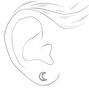 Clous d&#39;oreilles lune ajour&eacute;e en titane couleur argent&eacute;e - Collection C Luxe,