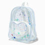 Claire&#39;s Club Transparent Shaker Heart White Backpack,