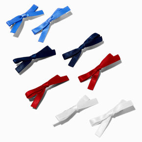 Ribbon Mini Hair Bow Clips - 8 Pack,