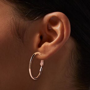 Rose Gold-tone 30MM Tube Hoop Earrings,