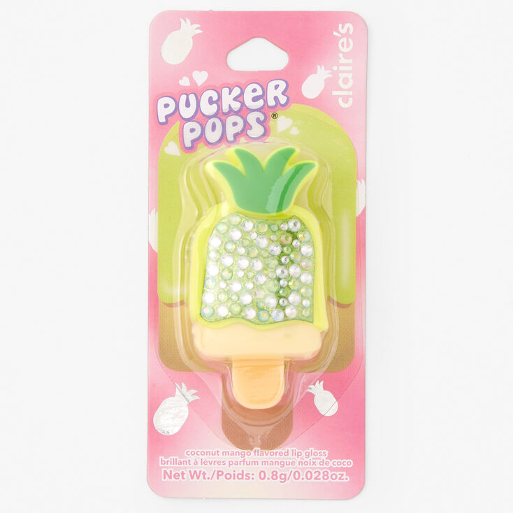 Pucker Pops&reg; Bling Yellow Pineapple Lip Gloss - Coconut Mango,