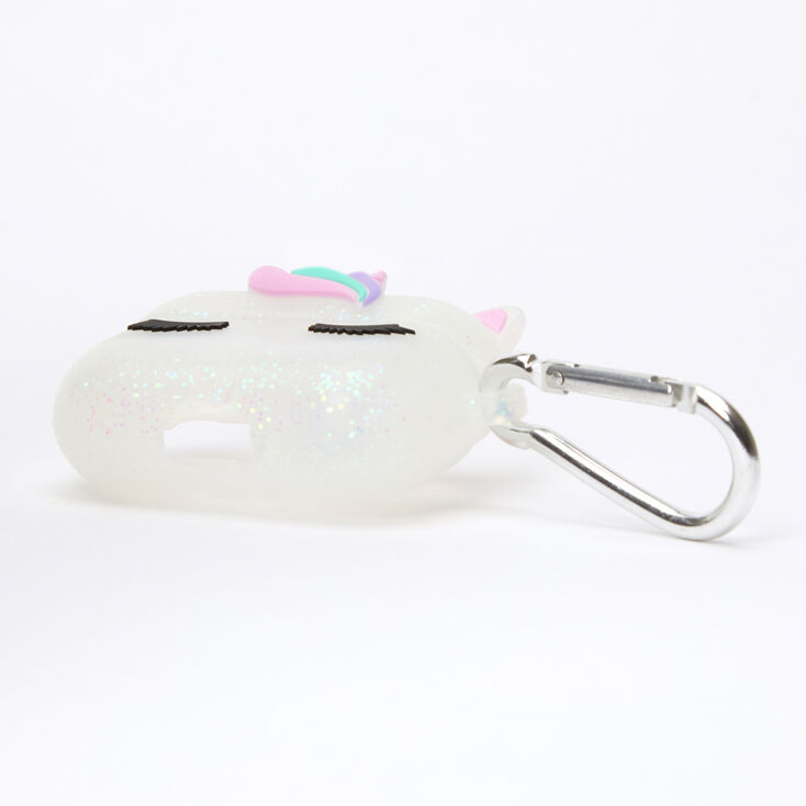 White Glitter Unicorn Silicone Earbud Case Cover - Compatible with Apple AirPods pro&reg;,