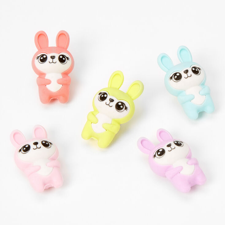 Pastel Bunny Erasers - 5 Pack,
