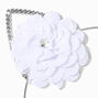 White Rosette Crystal Silver Cat Ears Headband,
