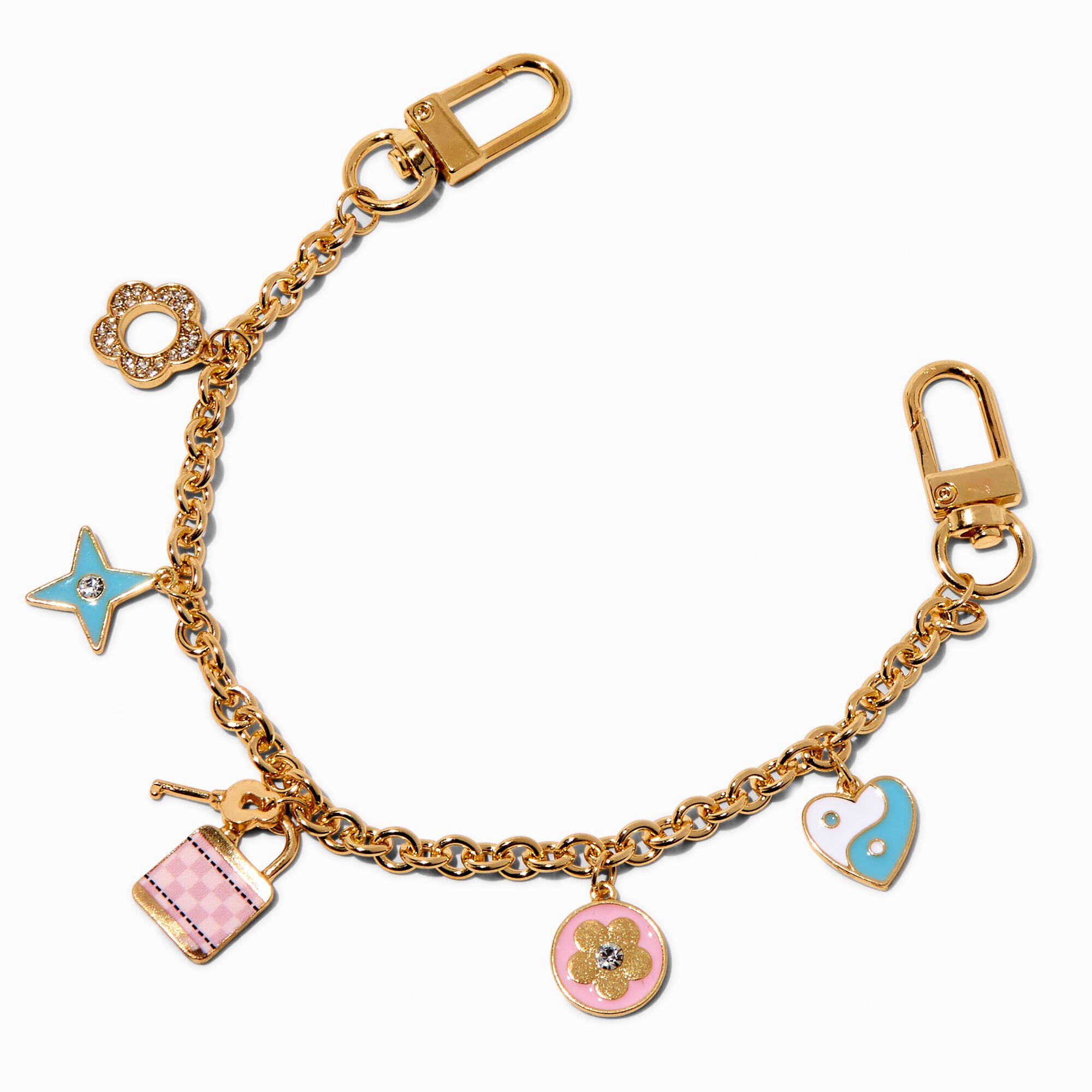 Girly Charmy Gold-tone Chain Bag Charm,