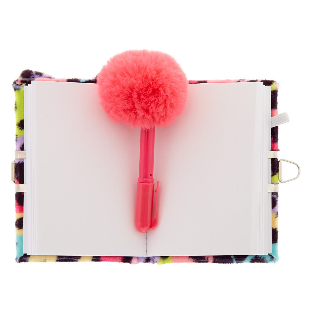 Claire's Club Rainbow Cat Soft Lock Notebook,