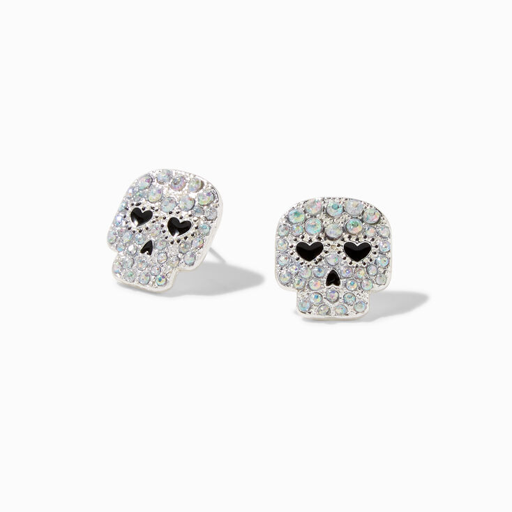 Crystal Skull Stud Earrings,