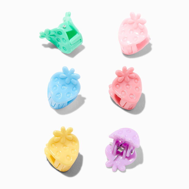 Claire&#39;s Club Rainbow Strawberry Mini Hair Claws - 12 Pack,