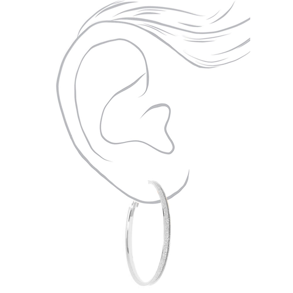 Silver-tone 50mm Hoop Earrings - 3 Pack,
