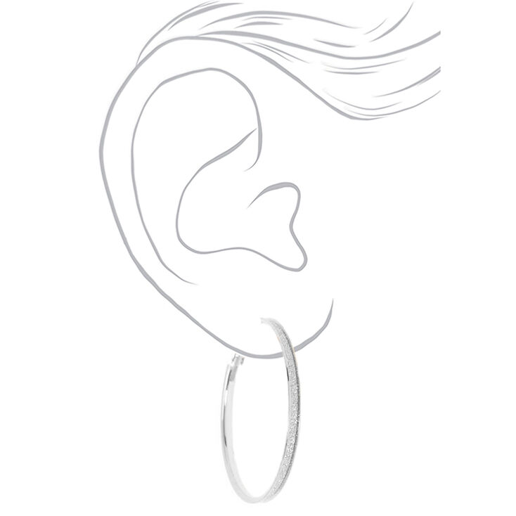 Silver-tone 50mm Hoop Earrings - 3 Pack,
