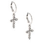 Silver 10MM Cross Huggie Hoop Earrings,