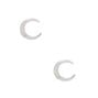 Sterling Silver Crystal Horn Stud Earrings,