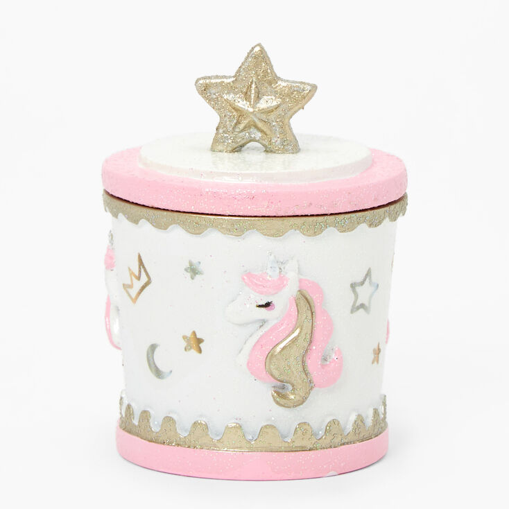 Icy Pink Unicorn Trinket Keepsake Box,