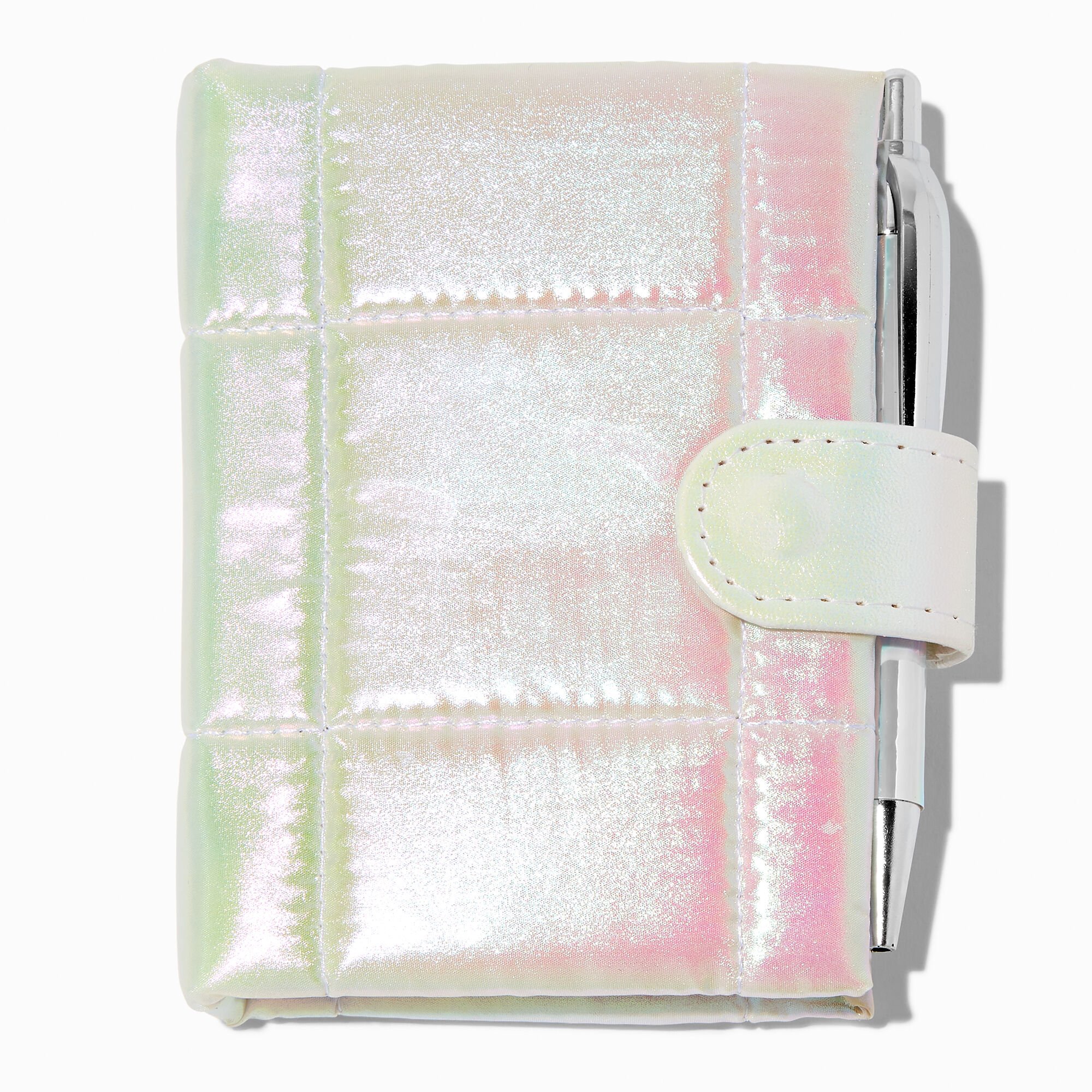 White Quilted Mini Journal Notebook,
