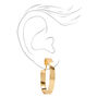 Gold-tone 40MM Flat Clip On Hoop Earrings,