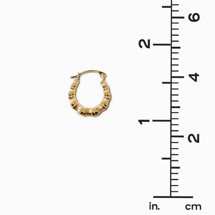 C LUXE by Claire&#39;s 14k Yellow Gold 14MM Bamboo Hoop Earrings,