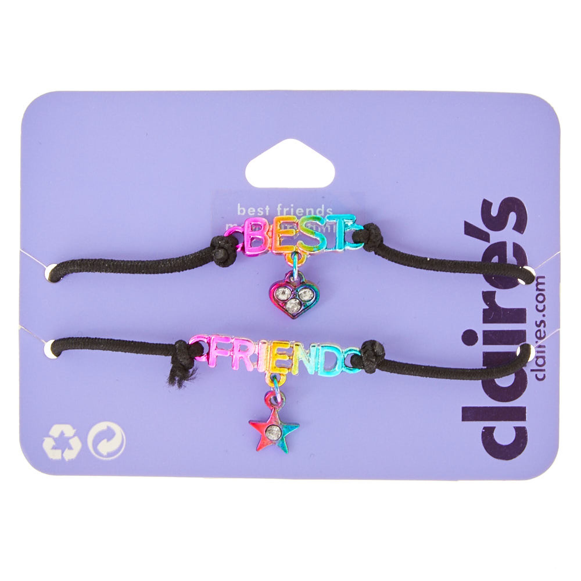 View Claires Best Friends Stretch Bracelets Rainbow information