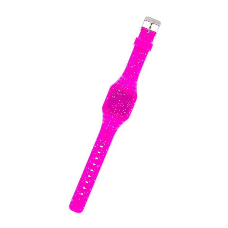 Claire's Montre LED à paillettes roses