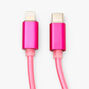 Nylon USB-C Charging Cord - Hot Pink,