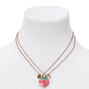 Best Friends Split Strawberry Pendant Necklaces - 2 Pack,