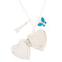 Spring Romance Locket Pendant Necklace - Blue,