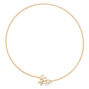 Gold Iridescent Leaf Choker Necklace,