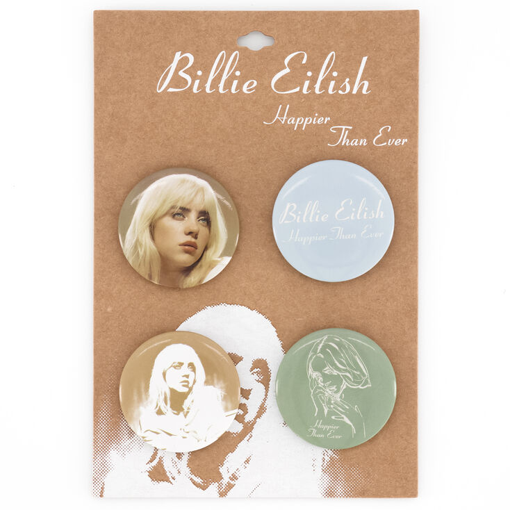 Billie Eilish Happier Than Ever Pins &ndash; 4 Pack,