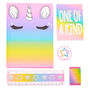 Ensemble de papeterie &agrave; motif licorne pastel arc-en-ciel,