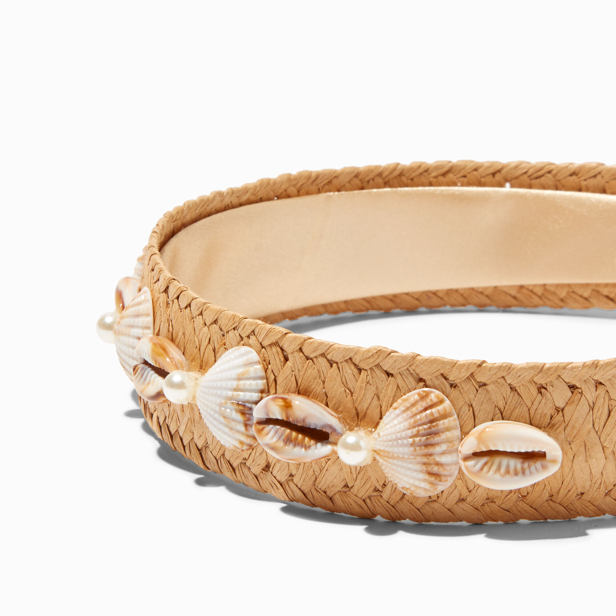 View Claires Seashell Pearl Raffia Headband information