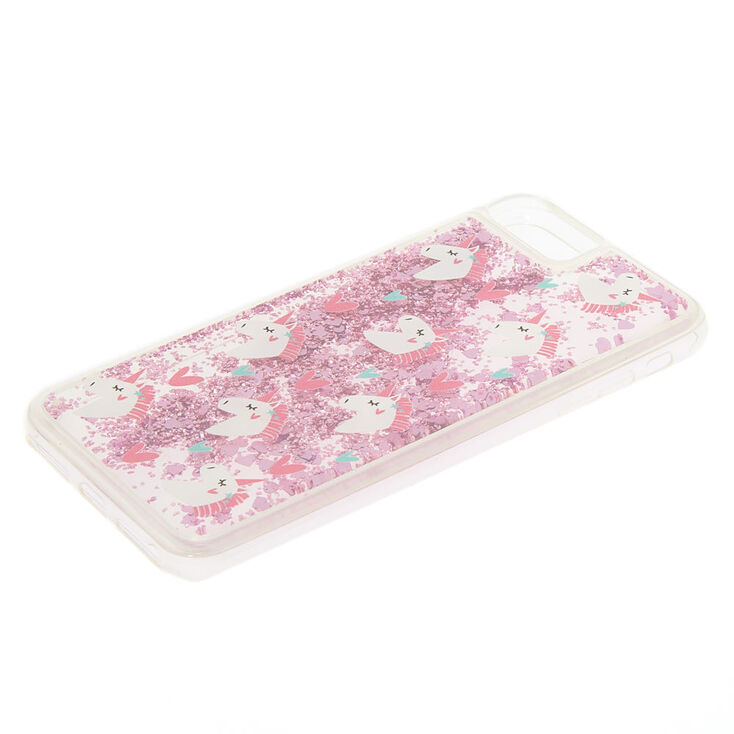 Coque de portable licorne &agrave; paillettes roses,