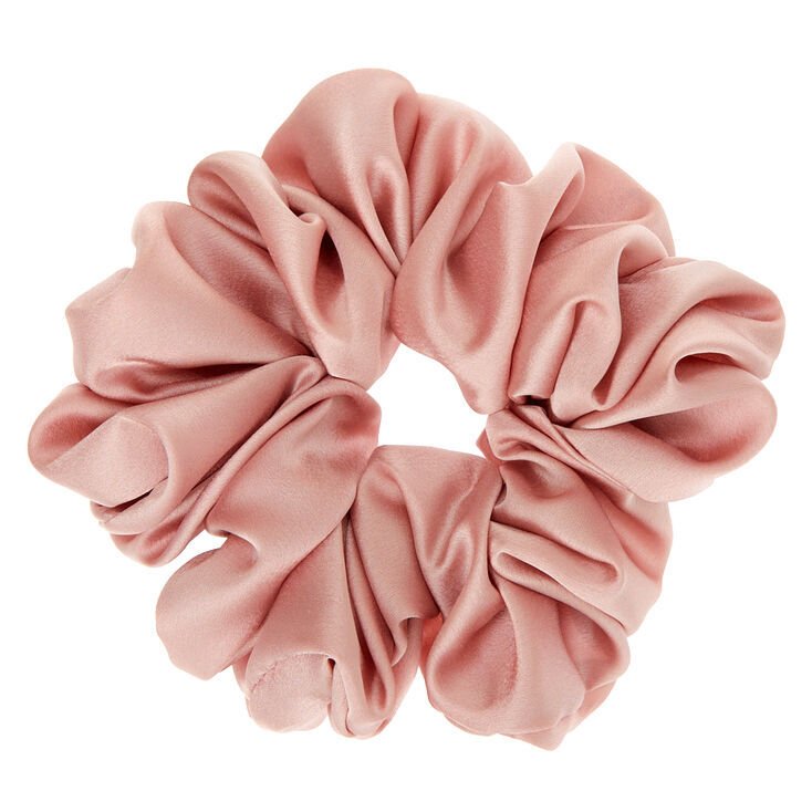 Claire's Gros chouchou satiné - Rose tendre