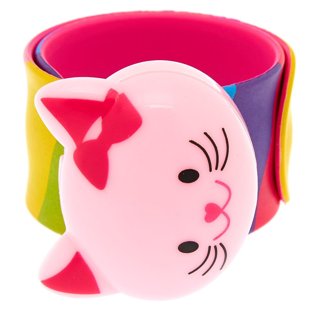 Claire's Club Kitty Lip Gloss Slap Bracelet - Rainbow,