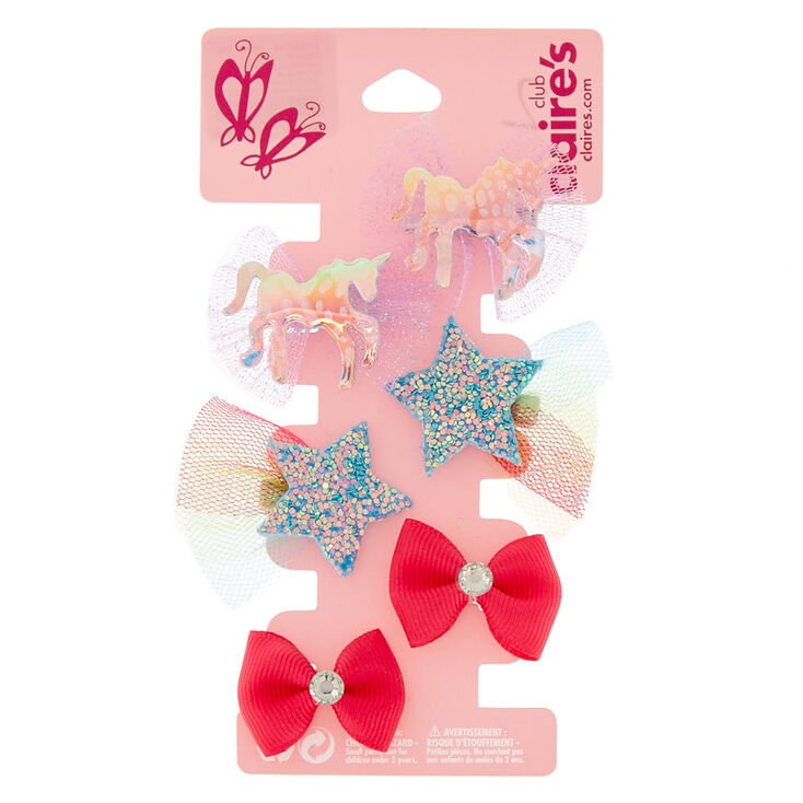 Claire's Lot de 6 barrettes crocodile licorne pour enfants