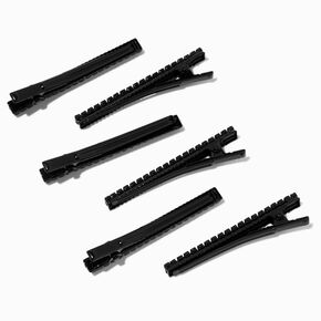 Pinces crocodile noir de jais - Lot de 6,