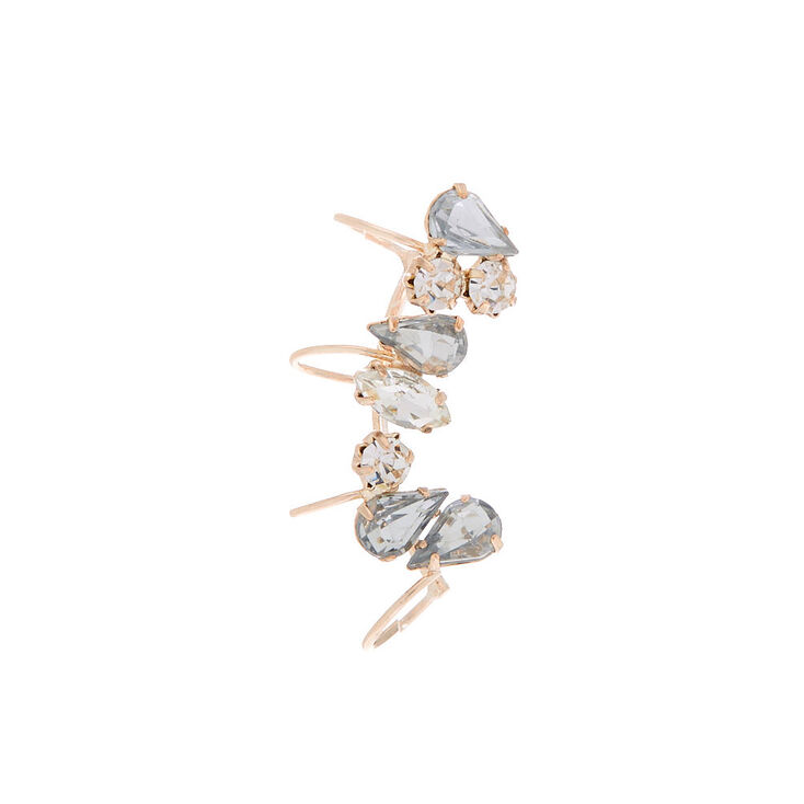 Rose Gold 1&quot; Crystal Ear Cuff Earring,