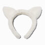 Furry White Cat Ears Headband,