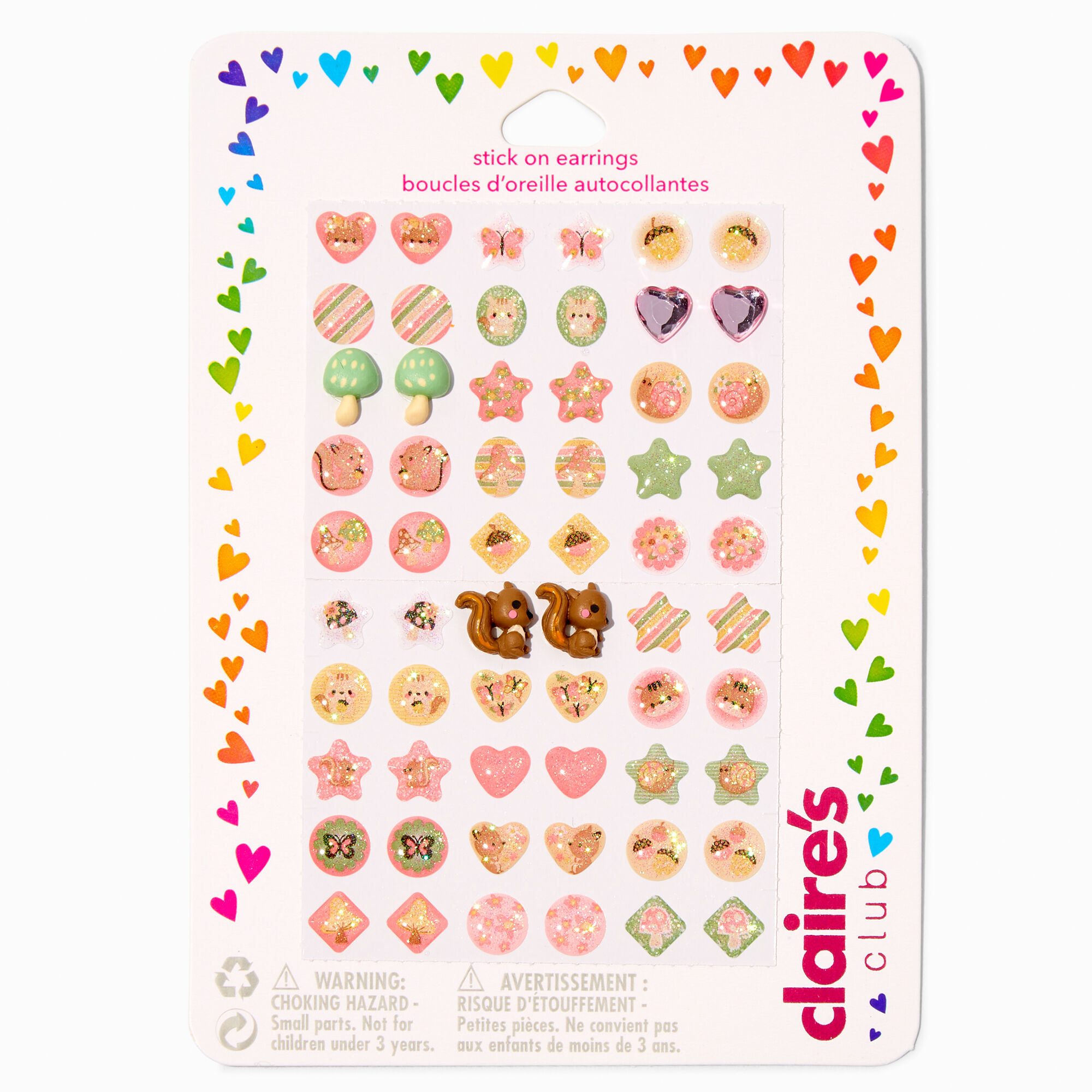 View Claires Club Spring Critter Stick On Earrings 30 Pack information