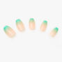 Lot de faux ongles ballerine avec d&eacute;grad&eacute; vert menthe - Lot de 24,