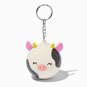 Black &amp; White Cow Stress Ball Keychain,