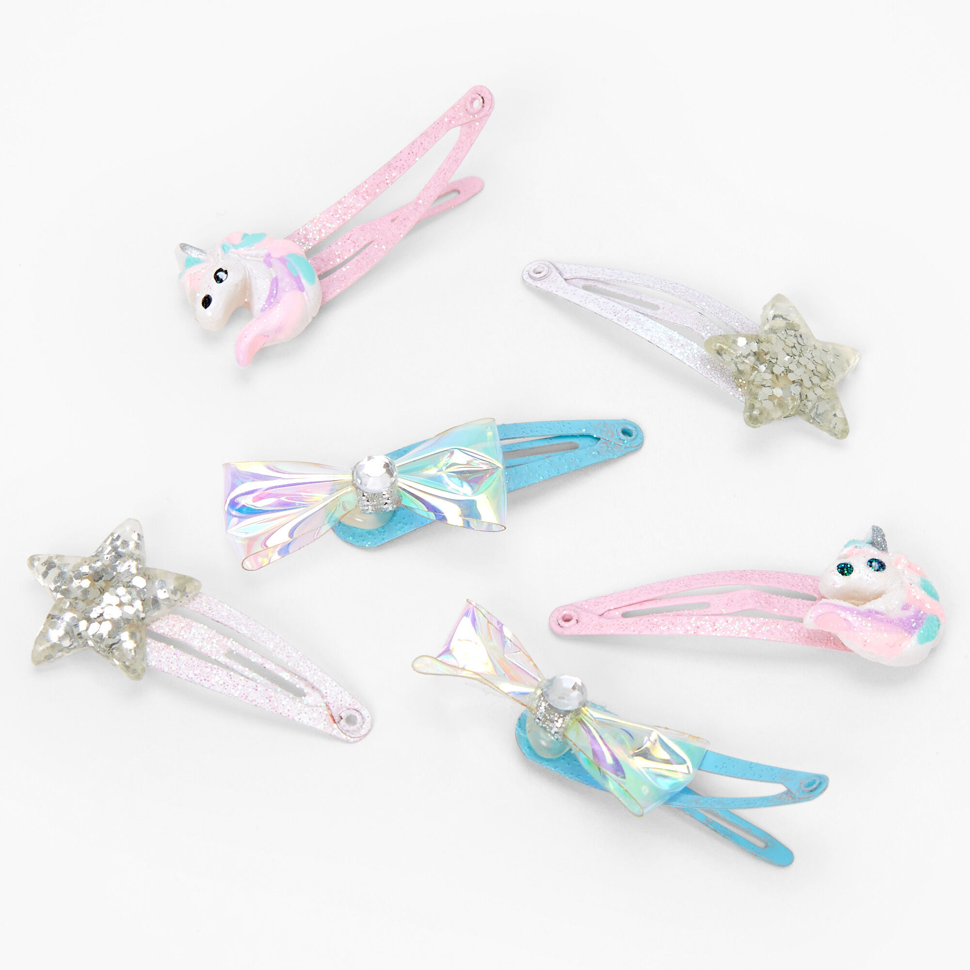 Claire's Club Unicorn Hair Clips - Lilac, 6 Pack,