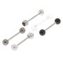 Silver 14G Swirl Tongue Rings - 5 Pack,