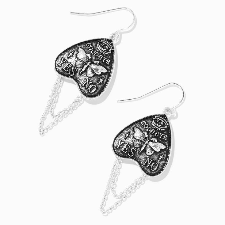 Silver Ouija Planchette 2&quot; Drop Earrings,