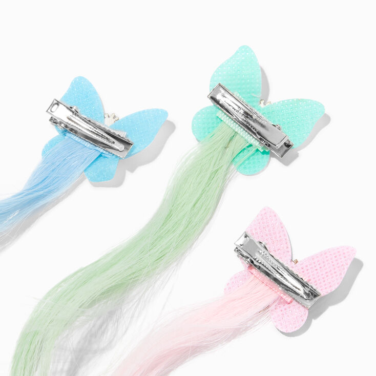 Barrettes papillon avec cheveux synth&eacute;tiques Claire&#39;s&nbsp;Club - Lot de 6,