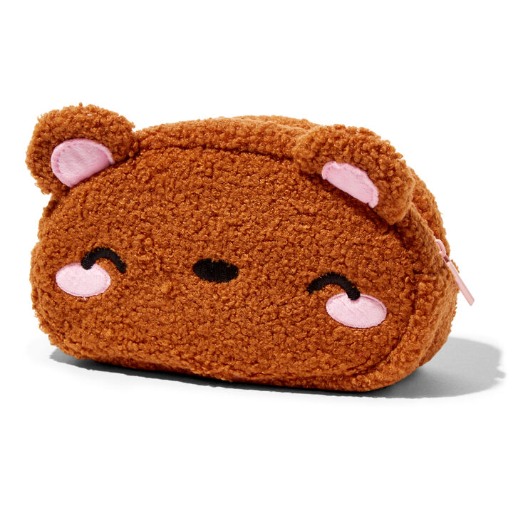 Brown Bear Sherpa Makeup Bag,