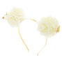 Flower Bear Ears Headband - Ivory White,