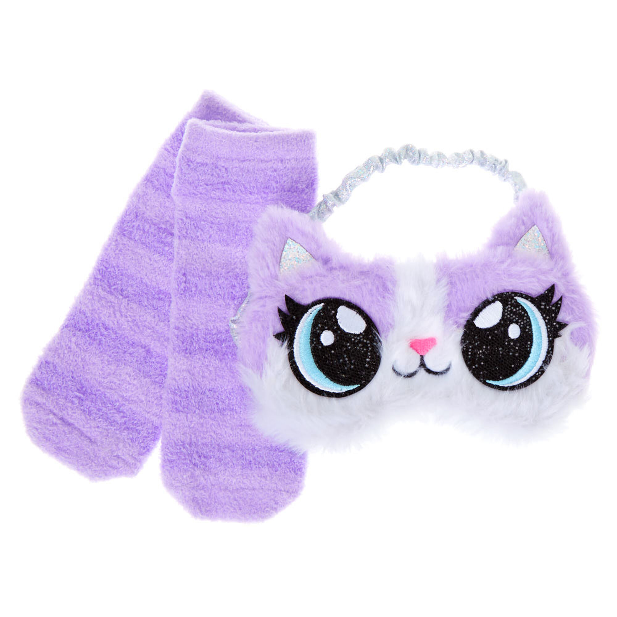 Carly The Cat Sleeping Mask Sock Set Claire S Us