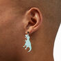 Blue 1.5&#39;&#39; T-Rex Dinosaur Drop Clip-on Earrings,