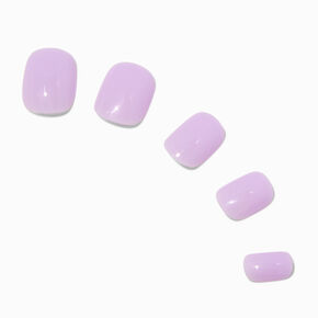 Glossy Light Purple Squoval Vegan Faux Nail Set - 24 Pack,