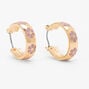 Gold 20MM Thick Daisy Hoop Earrings - Purple,
