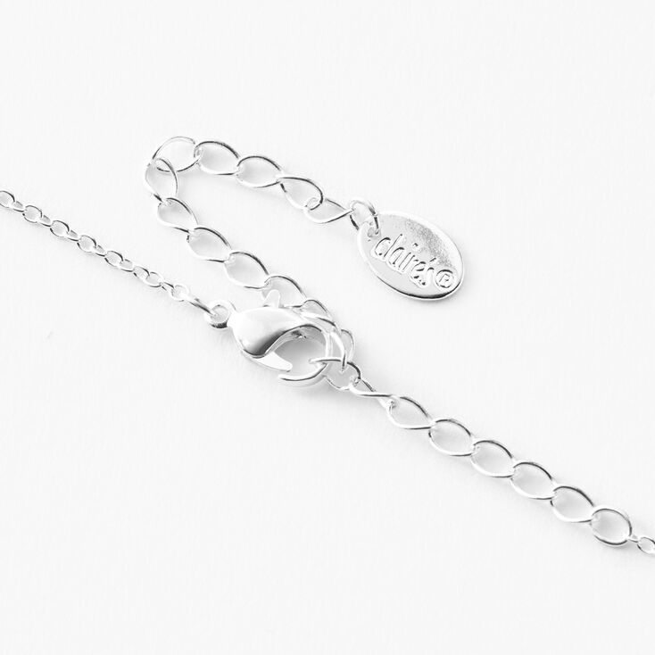 Silver Initial Mood Pendant Necklace - A,